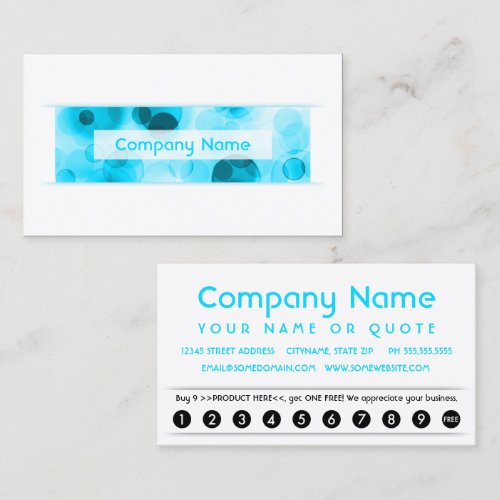 bokeh loyalty punch card business card