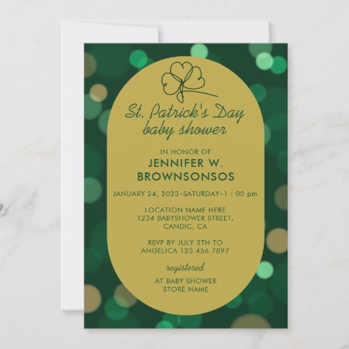 Bokeh Lucky St Patricks Day Celebration Invitation