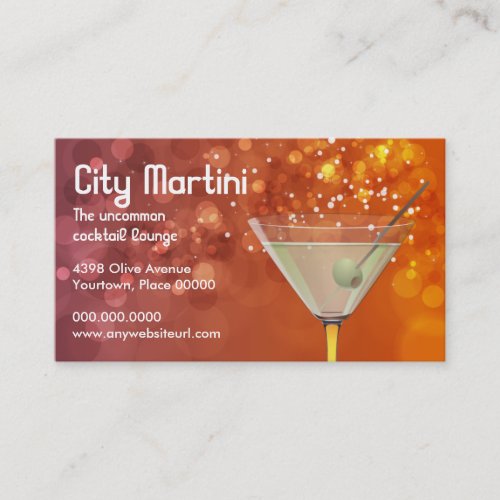 Bokeh Martini Business Card