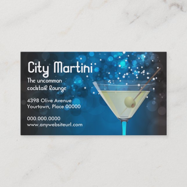 Bokeh Martini Business Card (Front)