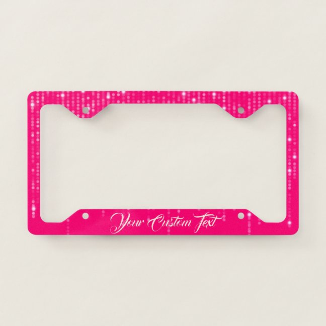 Bokeh Night Lights Pink Bling License Plate Frame
