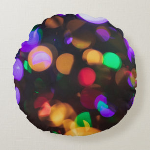 Bokeh photography round pillow