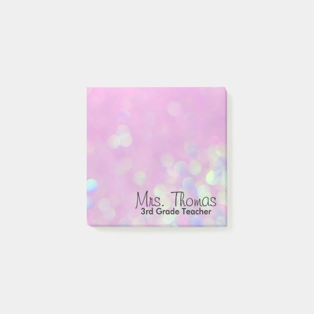 Bokeh Post It Notes 3x3 (Pink) (Front)