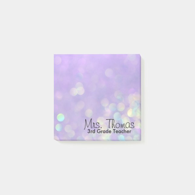 Bokeh Post It Notes 3x3 (Purple) (Front)