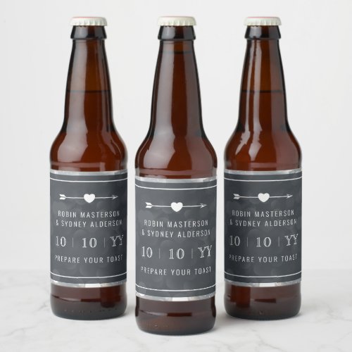 Bokeh  Save The Date  Beer Label  Silver