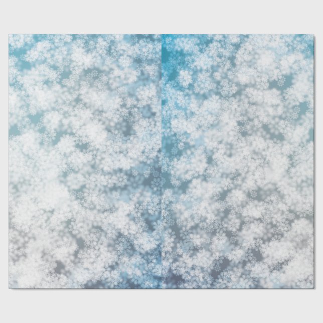 Bokeh Snowflake Glitter Sparkle Wrapping Paper (Seam)