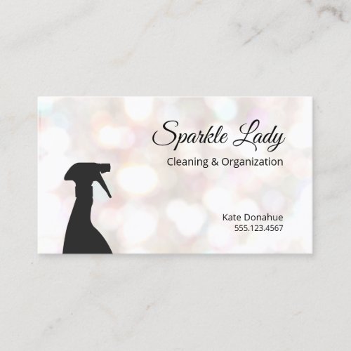 Bokeh Spray Bottle House Cleaning Logo Business Business Card