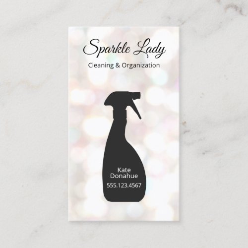 Bokeh Spray Bottle House Cleaning Logo Business Business Card