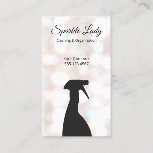 Bokeh Spray Bottle House Cleaning Logo Business Business Card