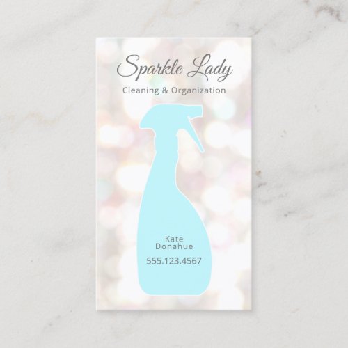 Bokeh Spray Bottle House Cleaning Logo Business Business Card