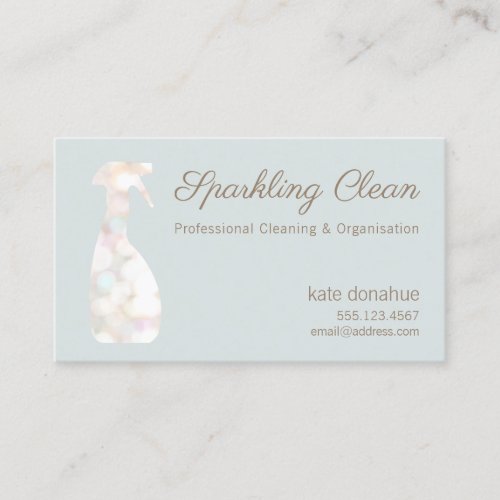 Bokeh Spray Bottle House Cleaning Logo Business Business Card