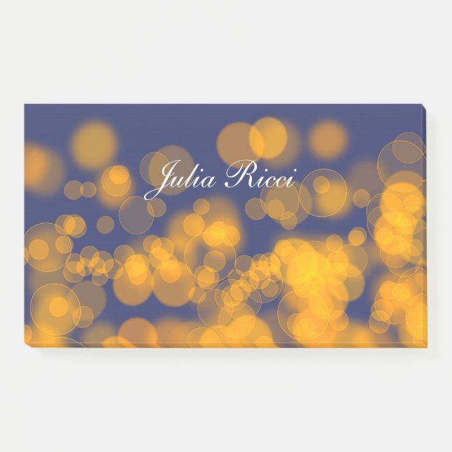 Bokeh style gradient texture.text post-it notes (Front)