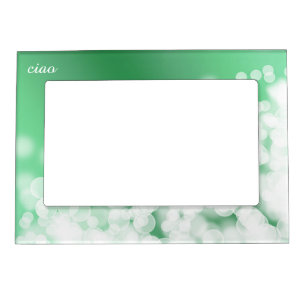 bokeh style green texture magnetic photo frame