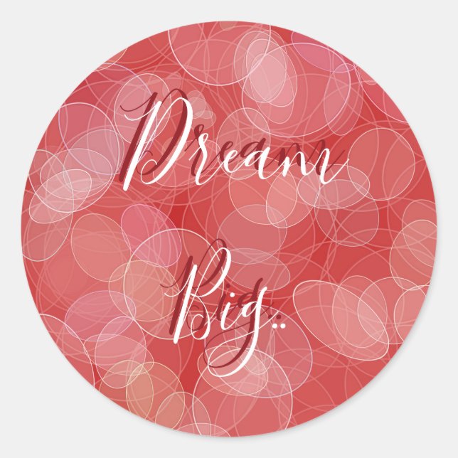 Bokeh style red gradient texture. text. classic round sticker (Front)