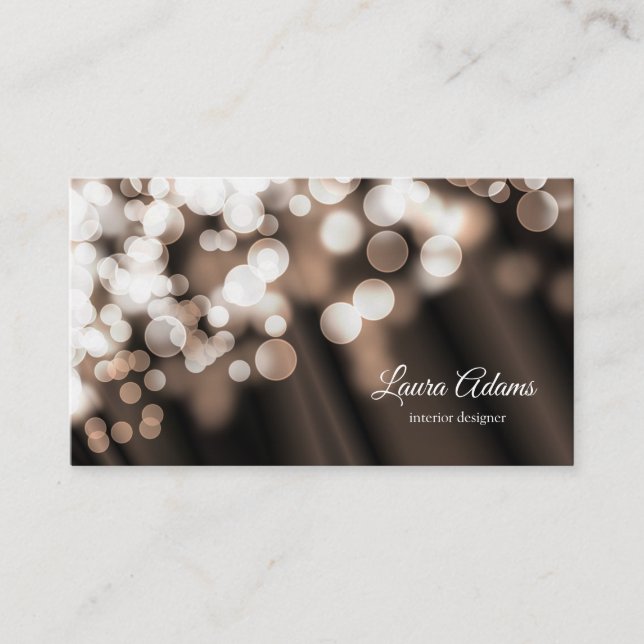 Bokeh style silk texture. Text. Business Card (Front)