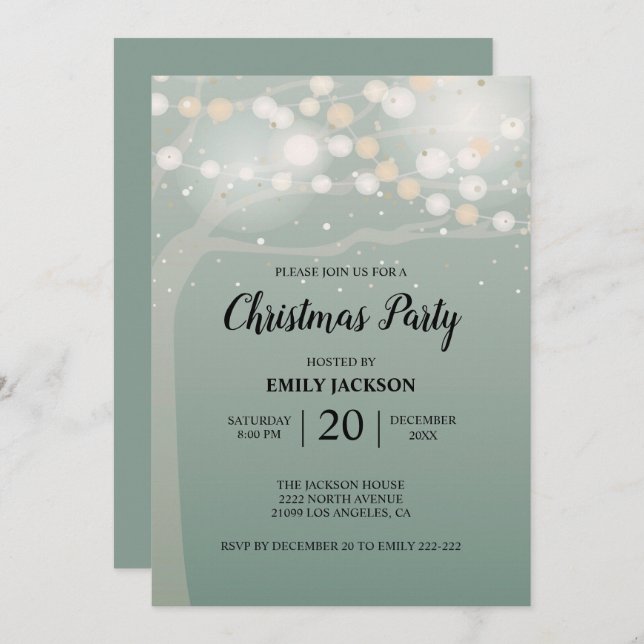 Bokeh Tree Invitation (Front/Back)