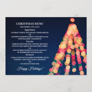 Bokeh Tree Lights, Christmas Menu