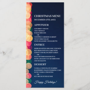 Bokeh Tree Lights, Christmas Menu
