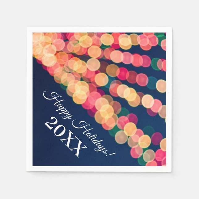 Bokeh Tree Lights, Christmas Napkins (Front)