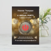 Bokeh Virtual Birthday Party Photo Invitation (Standing Front)
