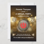 Bokeh Virtual Birthday Party Photo Invitation (Front)