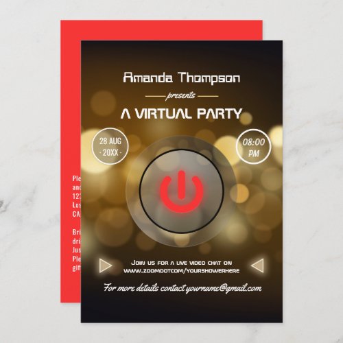 Bokeh Virtual Party Invitation