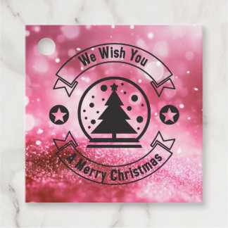 Bokeh We Wish You a Merry Christmas Favor Tags