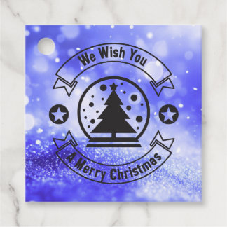Bokeh We Wish You a Merry Christmas Favor Tags