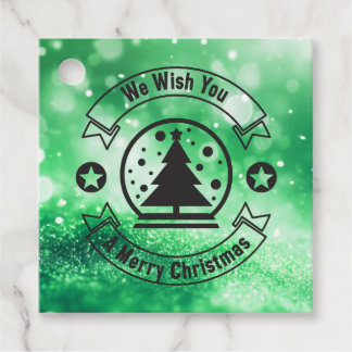 Bokeh We Wish You a Merry Christmas Favor Tags