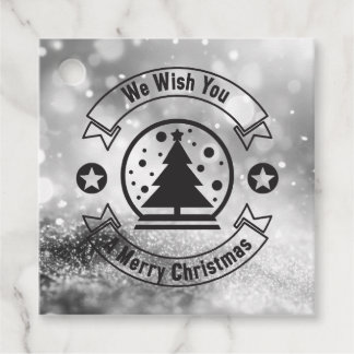 Bokeh We Wish You a Merry Christmas Favor Tags