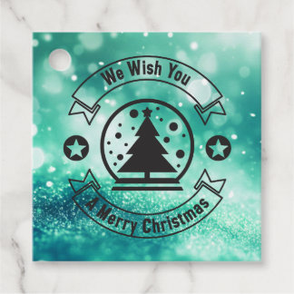 Bokeh We Wish You a Merry Christmas Favor Tags