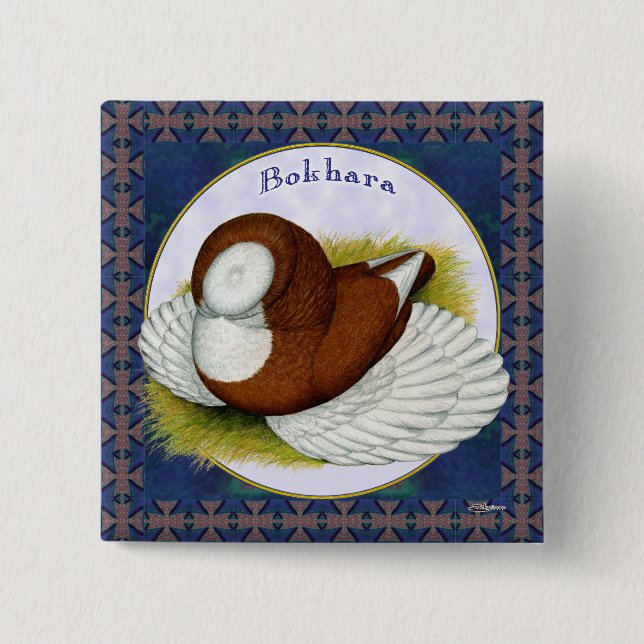 Bokhara Pigeon In The Round Pinback Button (Front)