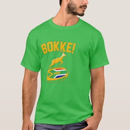 Bokke Springbok Rugby South African Flag Men T_Shirt