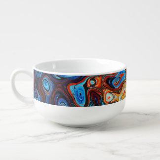 Bol with colorful textured pattern soup mug