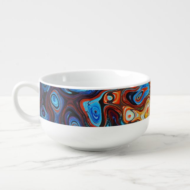 Bol with colorful textured pattern soup mug (Right)