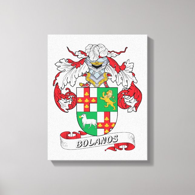 Bolanos Family Crest Canvas Print (Front)