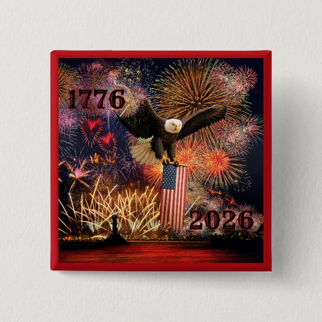 Bold 1776 - 2026 America's 250th Anniversary Button (Front)