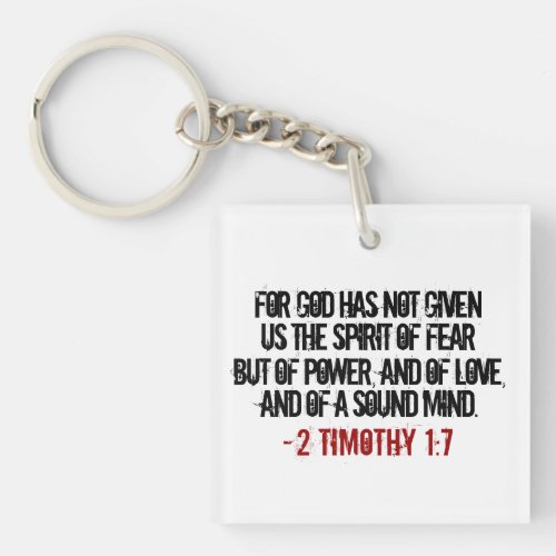 Bold 2 Timothy 17 Keychain