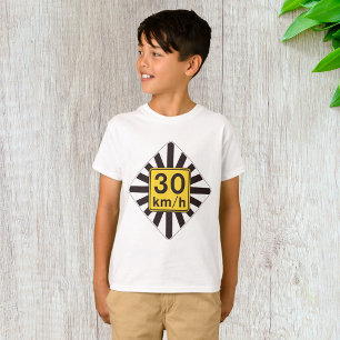 Bold 30 kmh Speed Limit Sunburst Traffic Sign T-Shirt