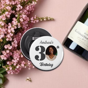 Bold 30th Birthday Party Photo Favor Bottle Opener