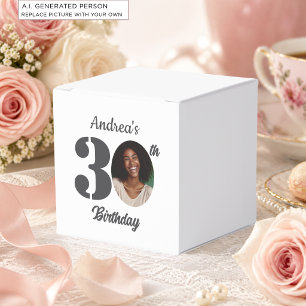 Bold 30th Birthday Party Photo Favor Boxes