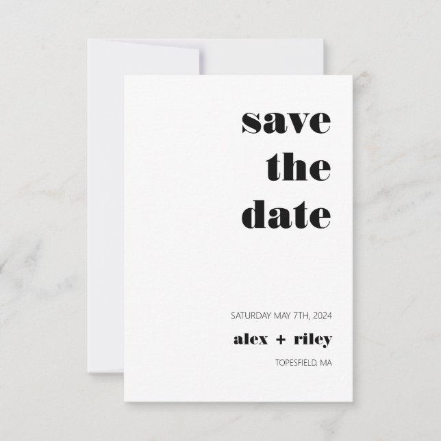 Bold 3.5" x 5" Flat Save The Date Card (Front)