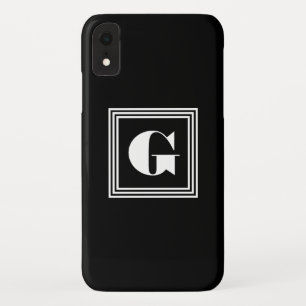 Bold 3 Frame Monogram Black & White iPhone XR Case