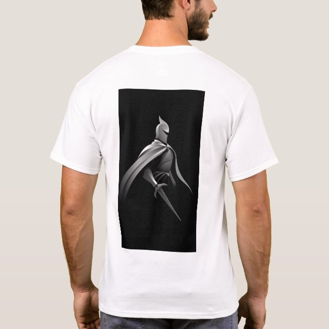 Bold 3D Knight Logo T-shirt - Simple and Iconic De (Back)