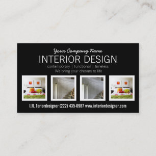 Bold 4 Photo Interior Designer Business Card
