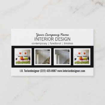 Bold 4 Photo Interior Designer Business Card by PartyHearty at Zazzle