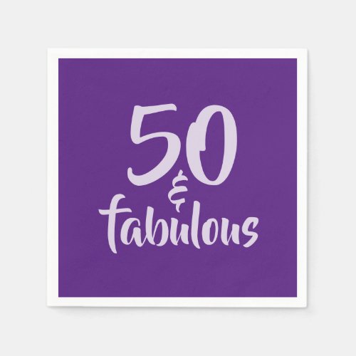 Bold 50 and Fabulous 50th Birthday Party Paper Napkins
