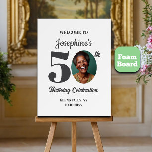 Bold 50th Birthday Party Photo Welcome Foam Board