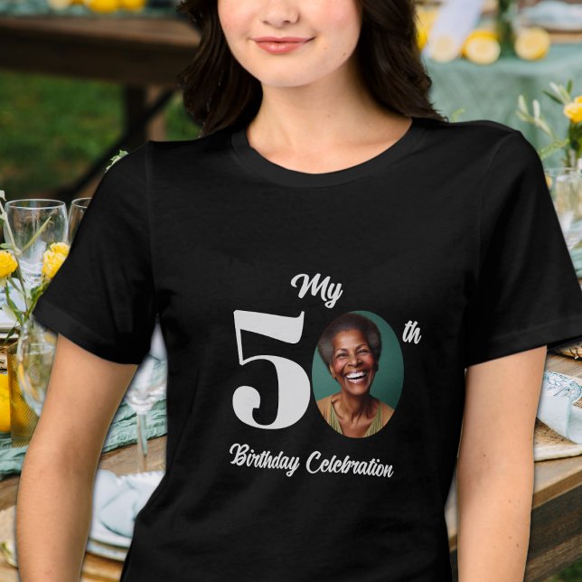 Bold 50th Birthday Photo  Tri-Blend Shirt (Creator Uploaded)