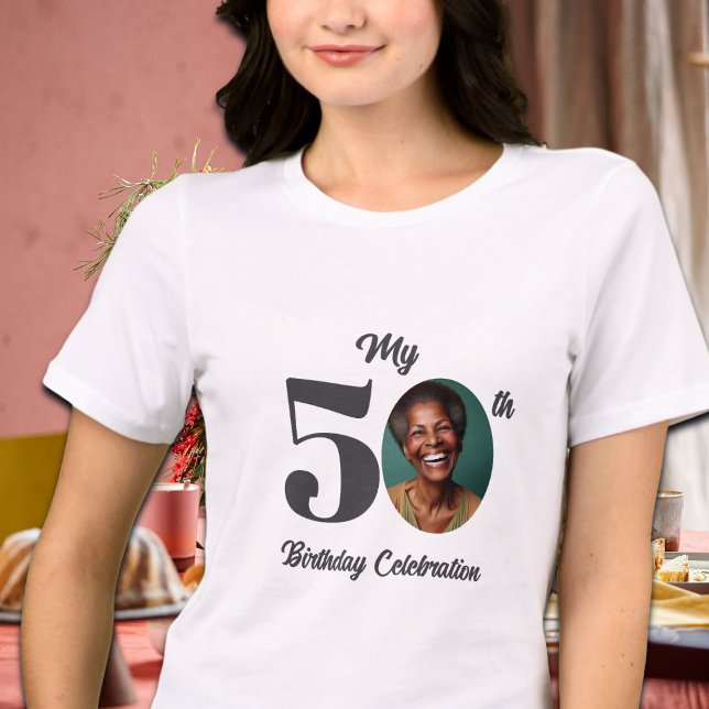 Bold 50th Birthday Photo  Tri-Blend Shirt (Creator Uploaded)